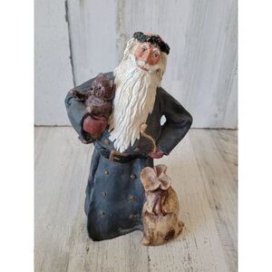 Vintage old world Santa Claus folk art Rare‎ teddy bear Xmas decor